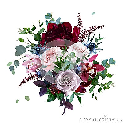 Luxury fall flowers vector bouquet Vector Illustration