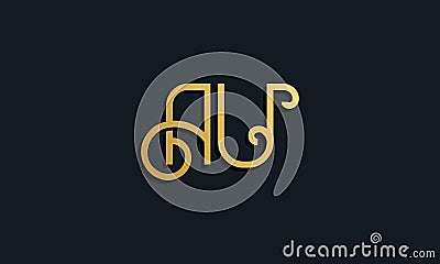 Luxury fashion initial letter AU logo Vector Illustration