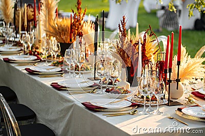 Luxury festive served table banquet catering Stock Photo