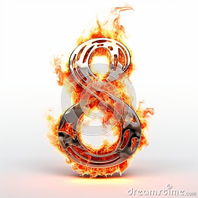 Luxury Fire Text Effect: The Number Eight On Fire Stock Photo