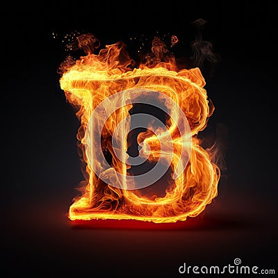 Luxury Fire Text Effect With Realistic Hyper-detail Stock Photo