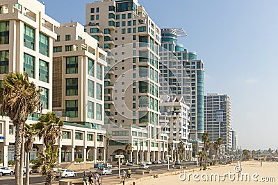 Luxury five-star hotel in the resort area of Tel Aviv Editorial Stock Photo