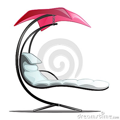 Luxury floating swing hammock isolated on white background. Vector cartoon close-up illustration. Vector Illustration