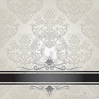 Luxury floral silver book cover Vector Illustration