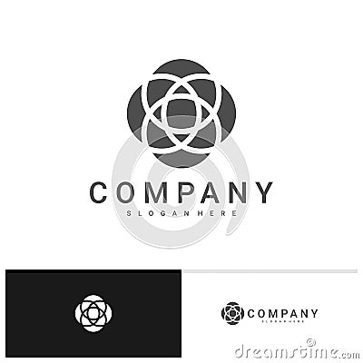 Luxury flower vector logotype. Linear universal leaf floral logo template. Creative Mandala logo design concepts Stock Photo