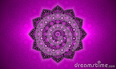 Luxury geometric circle gradient purple mandala background. Vector Illustration