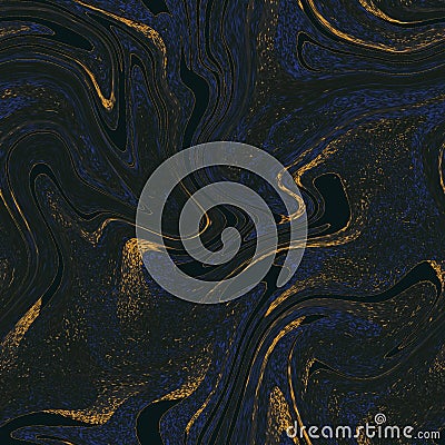 Luxury glossy wallpaper. Golden noise texture with wavy lines, seamless background. Liquid fluid pattern. Illustration Stock Photo