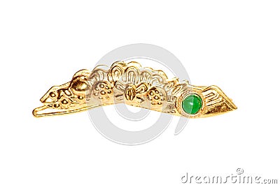 Luxury gold hairpin for merry women Stock Photo