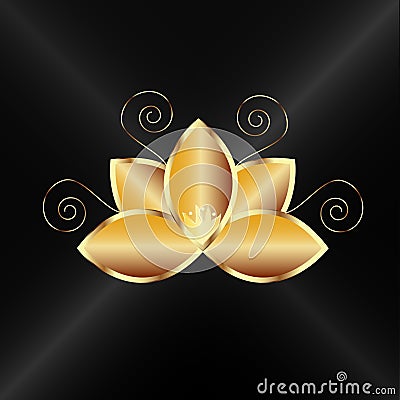 Luxury gold lotus symbol id card business logo design logo id card business image Vector Illustration