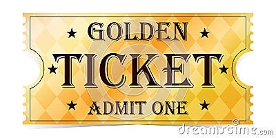Luxury gold ticket and coupon template vector isolated. Vector Illustration
