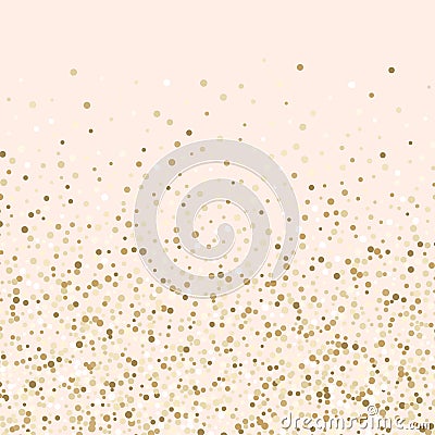 Luxury golden confetti, gold glittering background, blush pink and gold confetti Vector Illustration