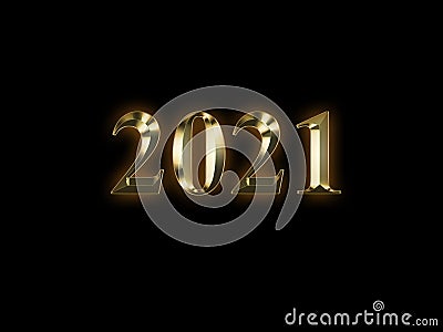 Luxury golden 2021 new year on black background. Happy new year 2021 Stock Photo