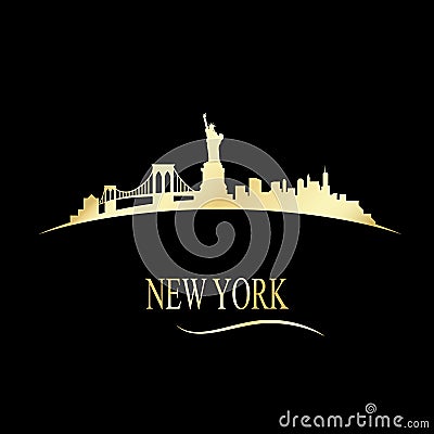 Luxury golden New york skyline Vector Illustration