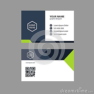 Luxury green blue smooth businesscard template design Vector Illustration