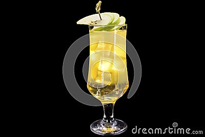 Luxury green magic cocktail with ice cubess in a glass Stock Photo