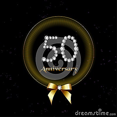 50th years happy birthday anniversary card invitation diamond number Vector Illustration