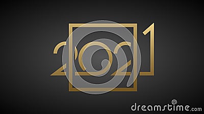 Luxury 2021 Happy New Year elegant design. Vector illustration of gold digits 2021 logo on black background Vector Illustration