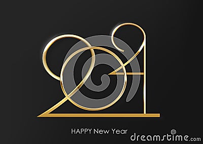 Luxury 2021 Happy New Year elegant design - vector illustration Vector Illustration