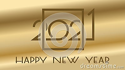 Luxury 2021 Happy New Year elegant design. Vector logo illustration of gold numbers 2021, Vector Illustration