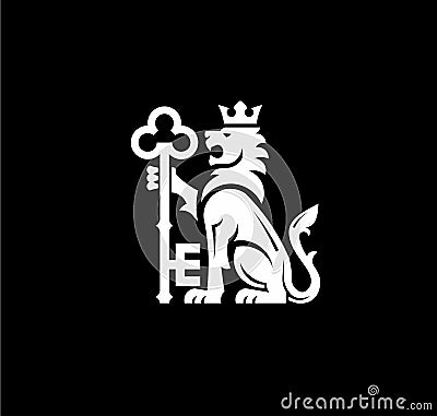 Luxury heraldic Royal Lion King logo design Vector Illustration