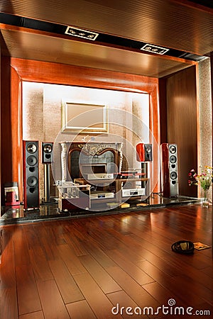 Luxury hifi studio interior Stock Photo