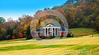 Luxury Home in the Fall Stock Photo