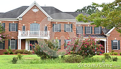 Luxury Home rain garden ecological Stock Photo