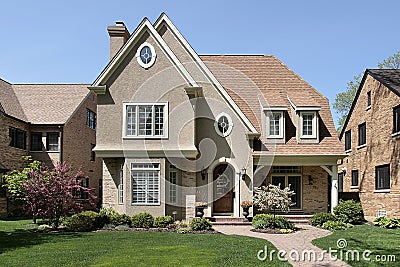 Luxury home in suburbs Stock Photo