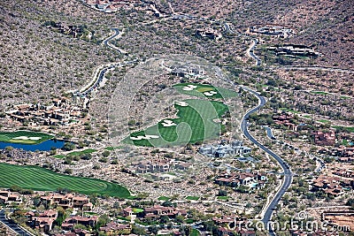 Luxury Homes with spectacular Golf Course Views Stock Photo