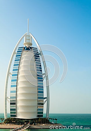 Luxury hotel Burj Al Arab Tower of the Arabs Editorial Stock Photo