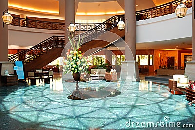 Luxury hotel lobby Stock Photo