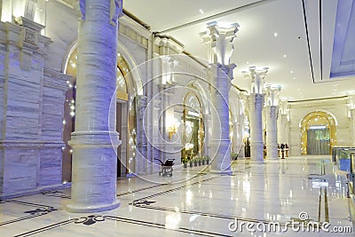 Luxury hotel lobby corridor hotel passageway Editorial Stock Photo