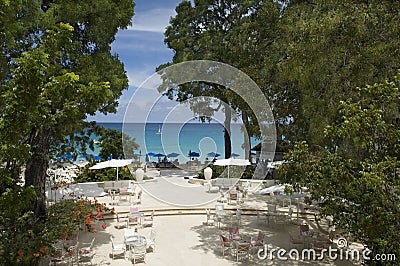 Luxury Hotel Sandy Lane, Barbados, Caribbean Sea Stock Photo