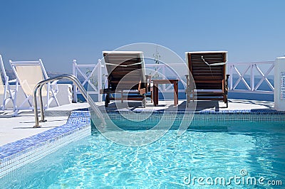 Luxury hotel swimming pool Stock Photo