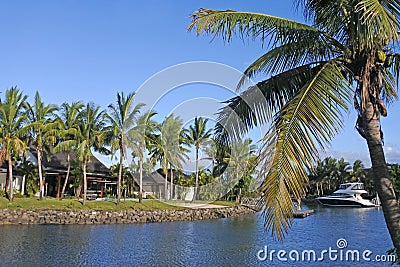 Luxury houses in Denarau Island Fiji Editorial Stock Photo