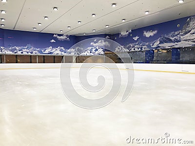 Luxury ice rink background. Stock Photo