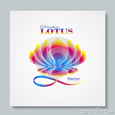 Luxury image logo Rainbow Lotus. Business design for spa, yoga class, hotel and resort. Vector illusration Vector Illustration