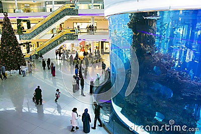 Luxury interior modern shopping center Morocco Mall Editorial Stock Photo
