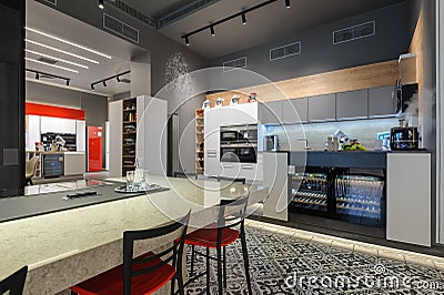 Premium home appliance store interior Stock Photo