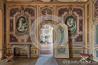 Luxury interior in Stupinigi royal hunting palace Editorial Stock Photo