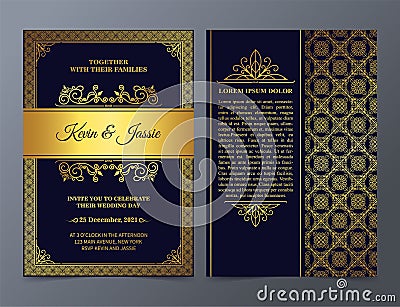 Luxury Invitation card vector design vintage style Stock Photo