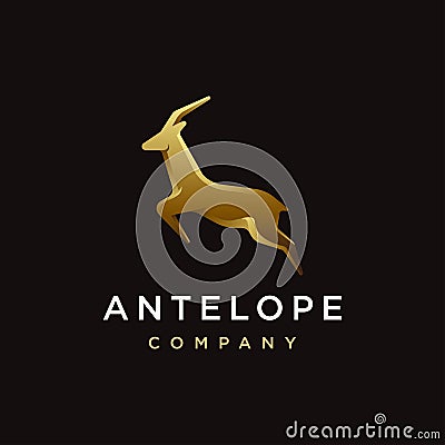 Luxury jumping antelope logo icon vector template Vector Illustration