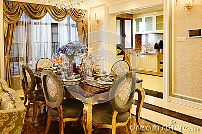 Luxury kitchen and dining room Editorial Stock Photo