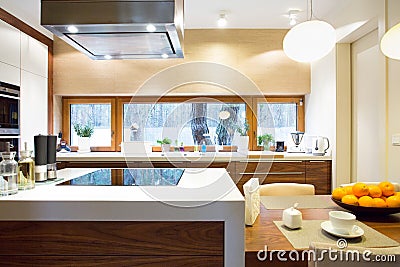 Luxury kitchen with modern equipment Stock Photo