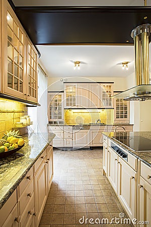 Luxury kitchen in traditional design Stock Photo