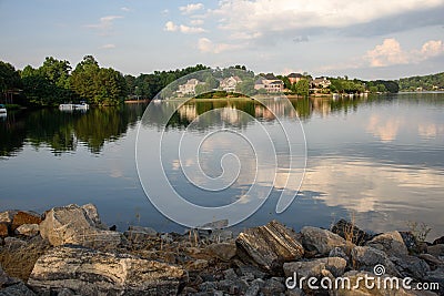 Luxury Lakefront houses in Atlanta suburbs Stock Photo