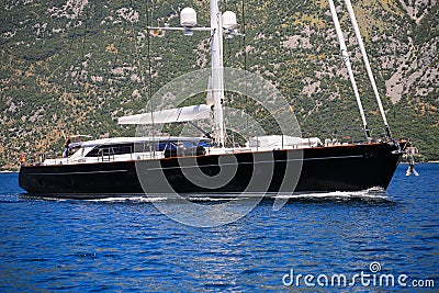 Luxury large sailing yacht Stock Photo