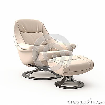 Luxury Leather Chair 3d Render - Beige Ottoman Era Design Stock Photo