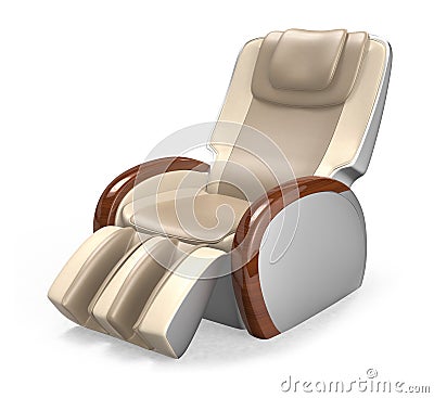 Luxury leather reclining massage chair. Stock Photo