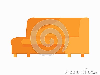 Luxury Leather Sofa. For Modern Room Reception Vector Illustration